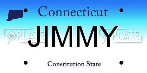 JIMMY Connecticut License Plate