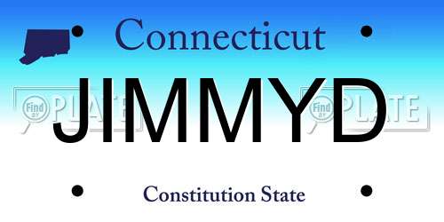 JIMMYD Connecticut License Plate