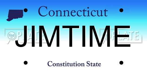 JIMTIME Connecticut License Plate