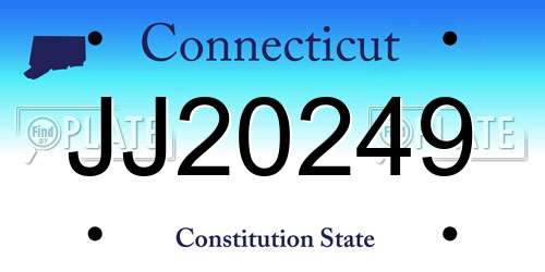 JJ20249 Connecticut License Plate