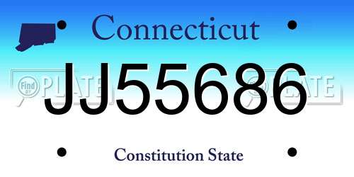 JJ55686 Connecticut License Plate