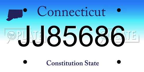 JJ85686 Connecticut License Plate