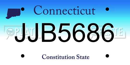 JJB5686 Connecticut License Plate