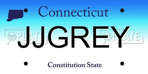 JJGREY Connecticut License Plate