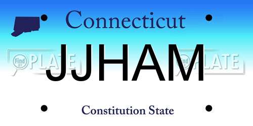 JJHAM Connecticut License Plate