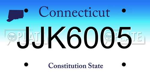 JJK6005 Connecticut License Plate
