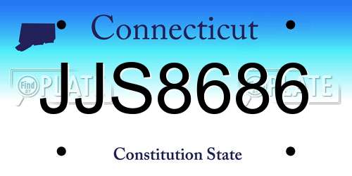 JJS8686 Connecticut License Plate