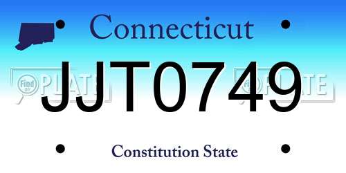 JJT0749 Connecticut License Plate