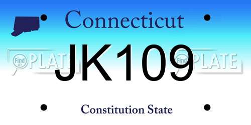 JK109 Connecticut License Plate