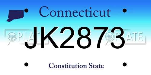 JK2873 Connecticut License Plate