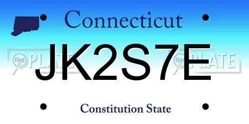 JK2S7E Connecticut License Plate