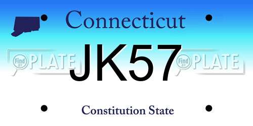 JK57 Connecticut License Plate