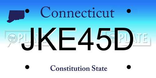 JKE45D Connecticut License Plate