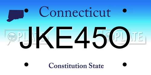 JKE45O Connecticut License Plate