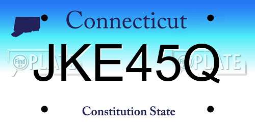 JKE45Q Connecticut License Plate
