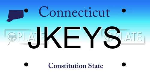 JKEYS Connecticut License Plate