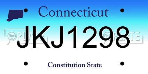 JKJ1298 Connecticut License Plate