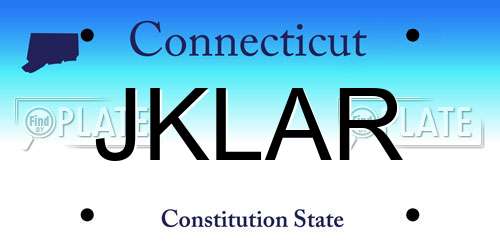 JKLAR Connecticut License Plate