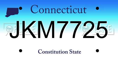JKM7725 Connecticut License Plate