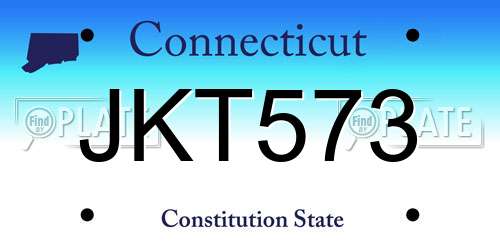 JKT573 Connecticut License Plate