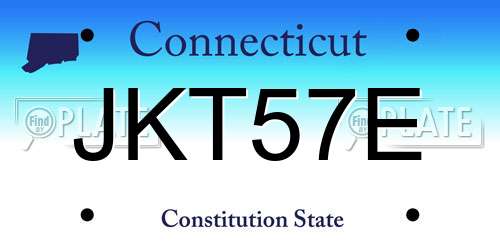 JKT57E Connecticut License Plate