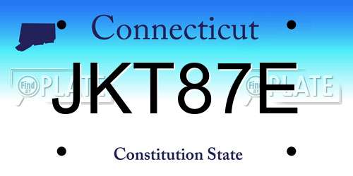 JKT87E Connecticut License Plate