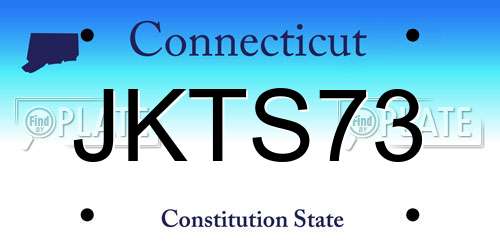 JKTS73 Connecticut License Plate