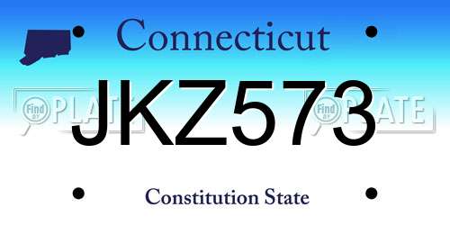 JKZ573 Connecticut License Plate