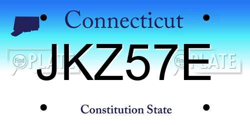 JKZ57E Connecticut License Plate