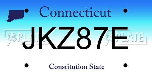 JKZ87E Connecticut License Plate