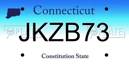 JKZB73 Connecticut License Plate