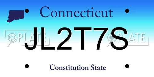 JL2T7S Connecticut License Plate