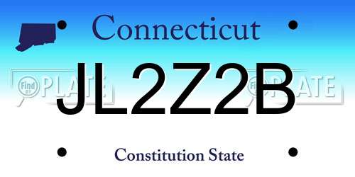 JL2Z2B Connecticut License Plate