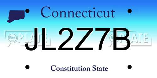 JL2Z7B Connecticut License Plate