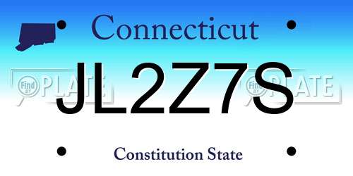 JL2Z7S Connecticut License Plate