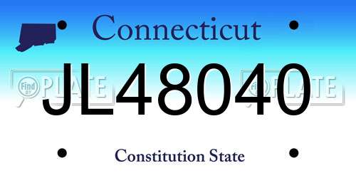 JL48040 Connecticut License Plate
