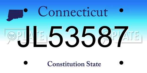 JL53587 Connecticut License Plate