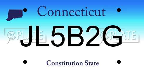 JL5B2G Connecticut License Plate
