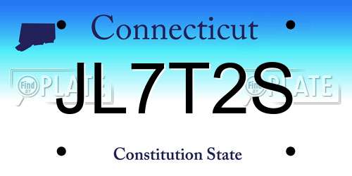 JL7T2S Connecticut License Plate