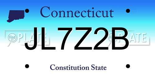 JL7Z2B Connecticut License Plate