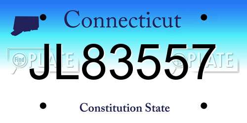 JL83557 Connecticut License Plate