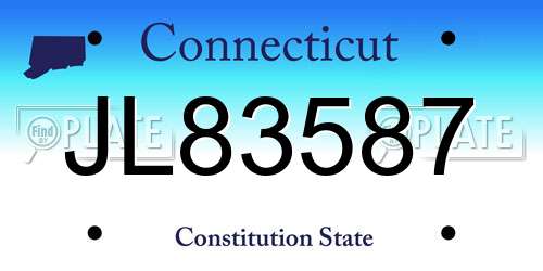 JL83587 Connecticut License Plate