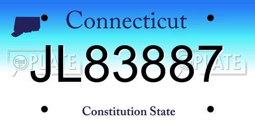 JL83887 Connecticut License Plate
