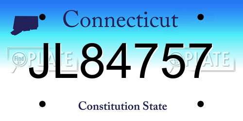 JL84757 Connecticut License Plate