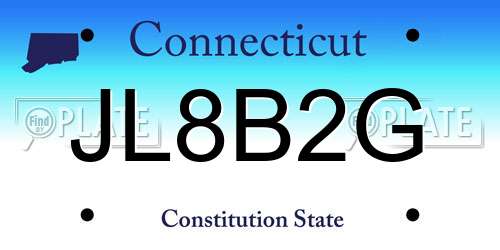 JL8B2G Connecticut License Plate