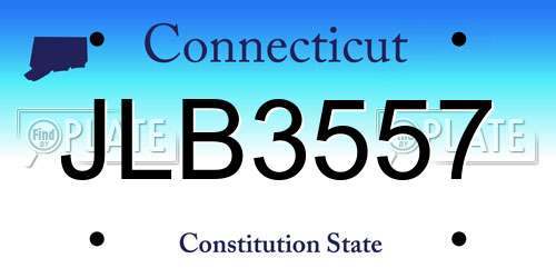 JLB3557 Connecticut License Plate