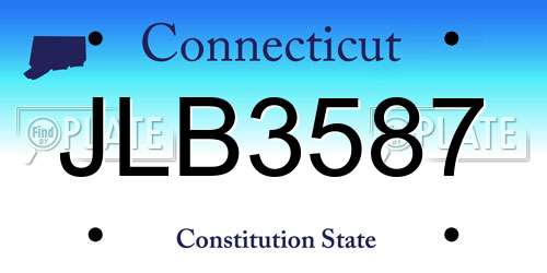 JLB3587 Connecticut License Plate