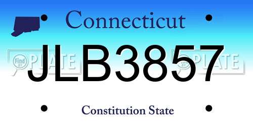 JLB3857 Connecticut License Plate