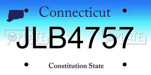 JLB4757 Connecticut License Plate