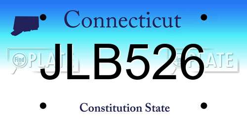 JLB526 Connecticut License Plate